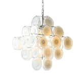 White Disc Glass Chandelier