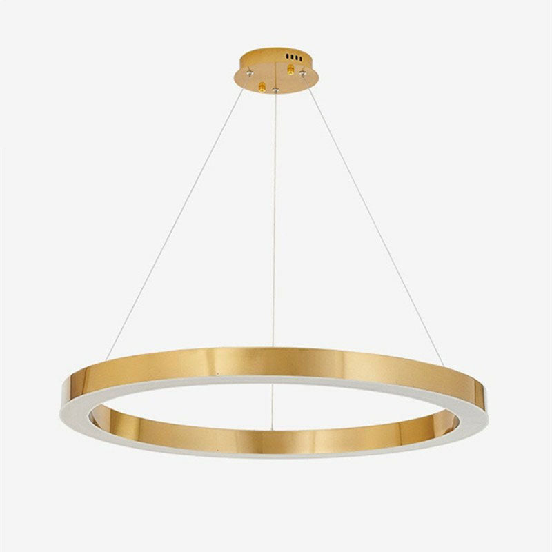 Golden Stainless Steel Circular Chandelier