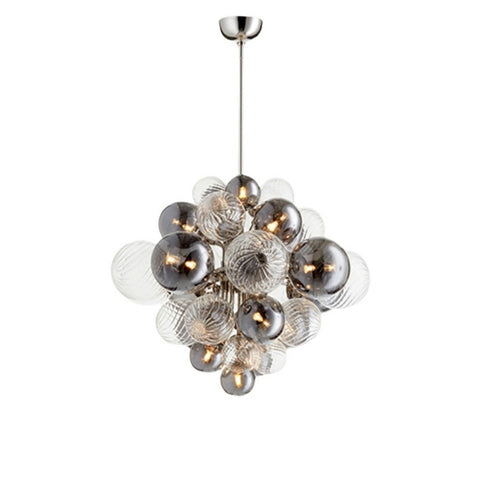Gray Glass Bubble Chandelier