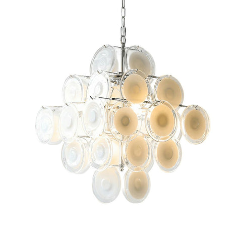 White Disc Glass Chandelier