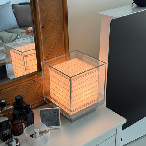 Cubic Glass Table Lamp