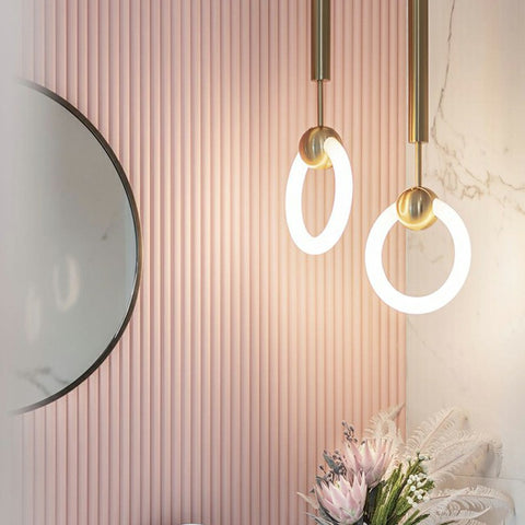 Golden Circular Pendant Lamp