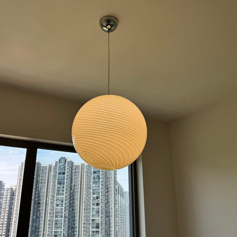 Colored glass ball chandelier