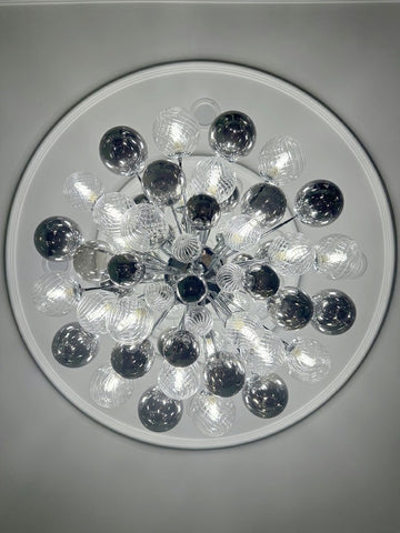 Gray Glass Bubble Chandelier