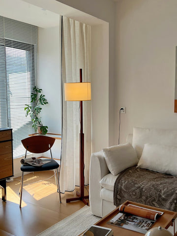 Adjustable Wooden Floor Lamp