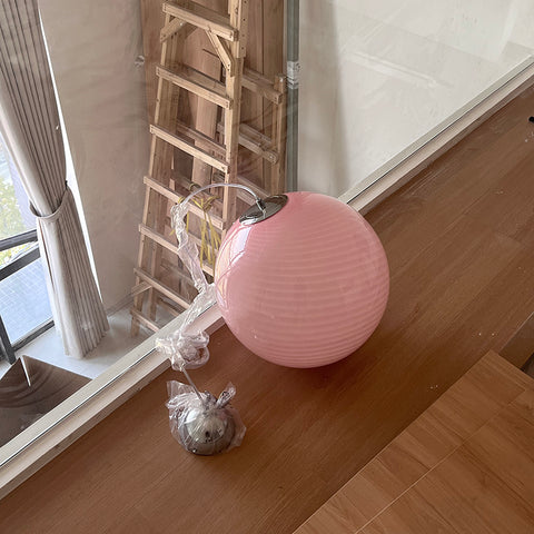 Colored glass ball chandelier