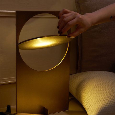Stainless steel ambient table lamp
