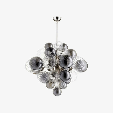 Gray Glass Bubble Chandelier