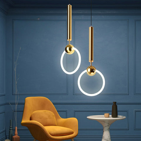 Golden Circular Pendant Lamp