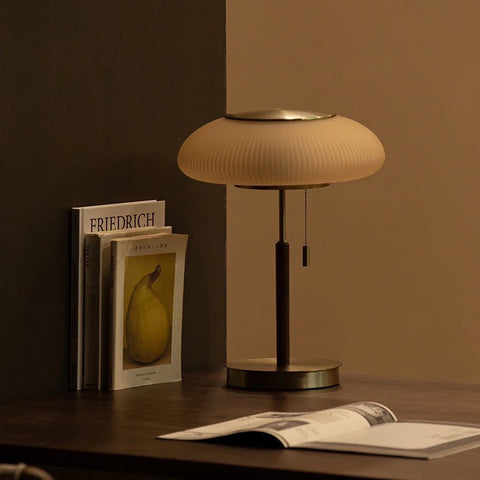 Wood Glass Table Lamp
