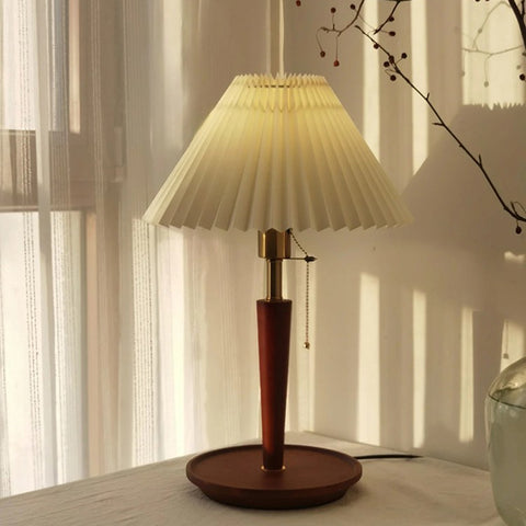Solid Wood Fabric Table Lamp