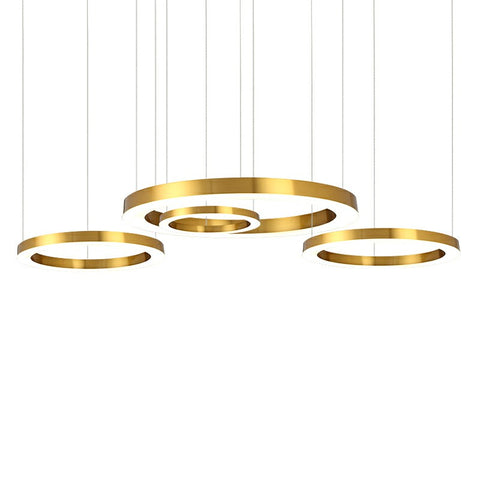 Golden Stainless Steel Circular Chandelier