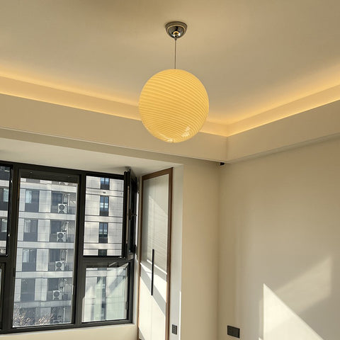 Colored glass ball chandelier