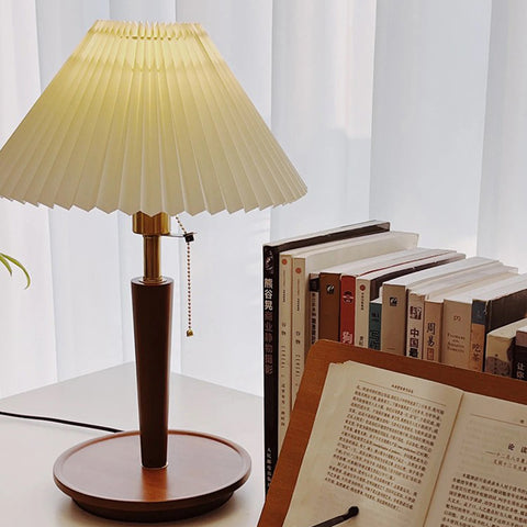 Solid Wood Fabric Table Lamp