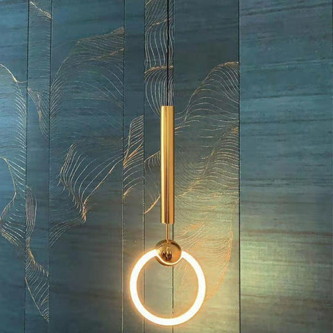 Golden Circular Pendant Lamp