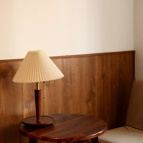 Solid Wood Fabric Table Lamp