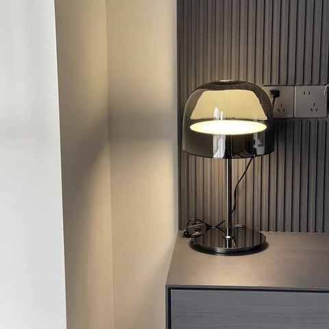 Pearl Black Glass Table Lamp