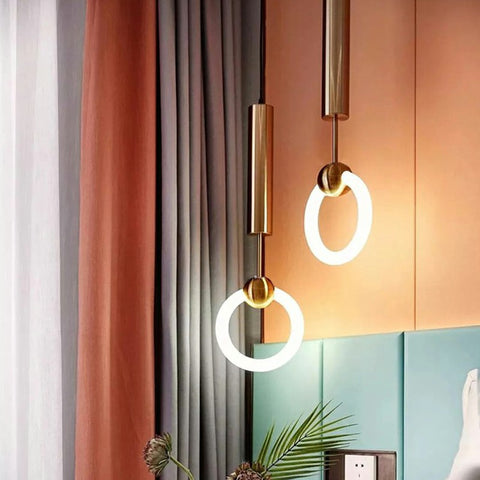 Golden Circular Pendant Lamp