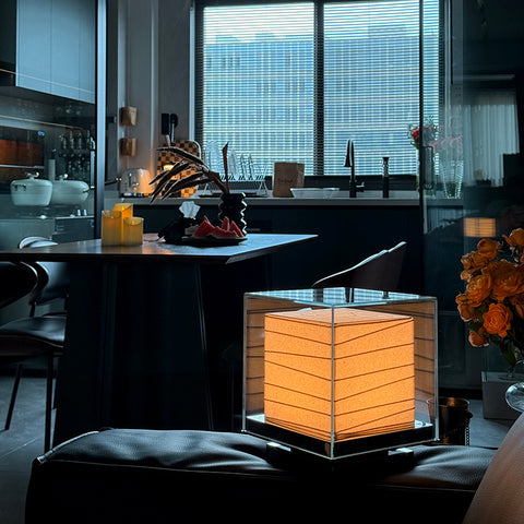 Cubic Glass Table Lamp