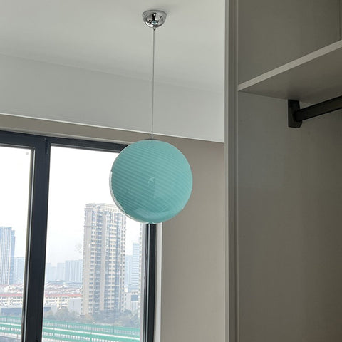 Colored glass ball chandelier