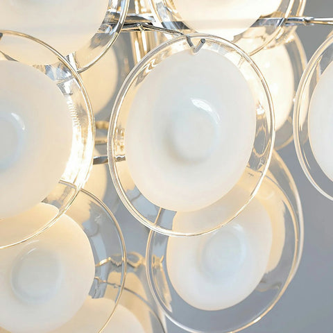 White Disc Glass Chandelier
