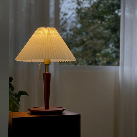 Solid Wood Fabric Table Lamp