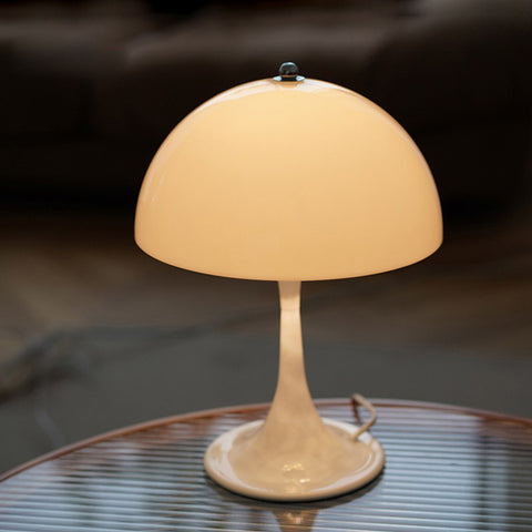 White mushroom table lamp