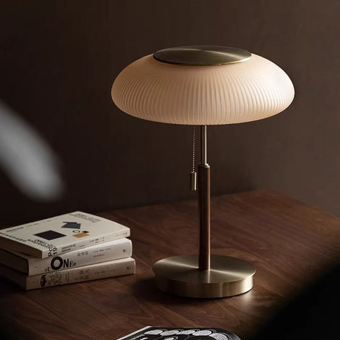 Wood Glass Table Lamp