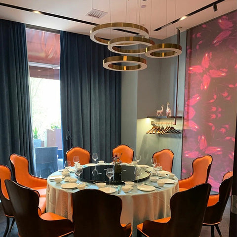 Golden Stainless Steel Circular Chandelier