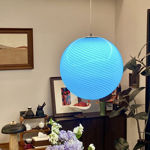 Colored glass ball chandelier