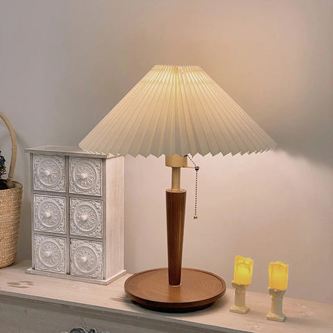 Solid Wood Fabric Table Lamp