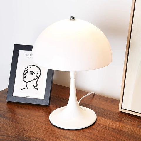 White mushroom table lamp