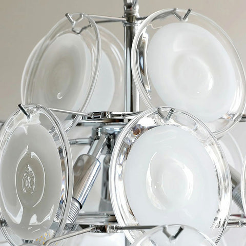 White Disc Glass Chandelier