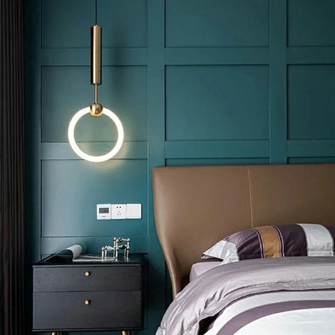 Golden Circular Pendant Lamp