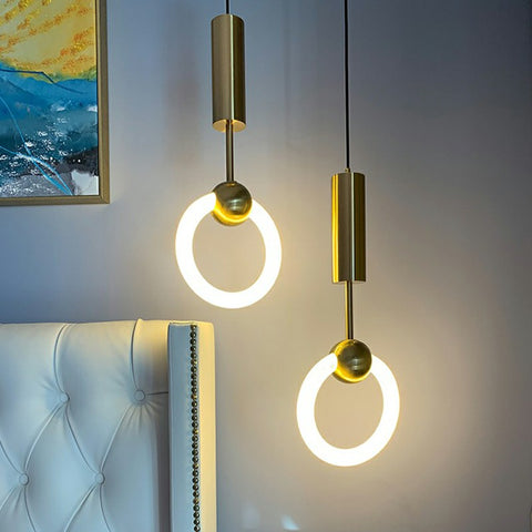 Golden Circular Pendant Lamp