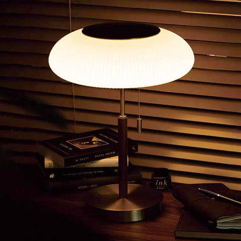 Wood Glass Table Lamp