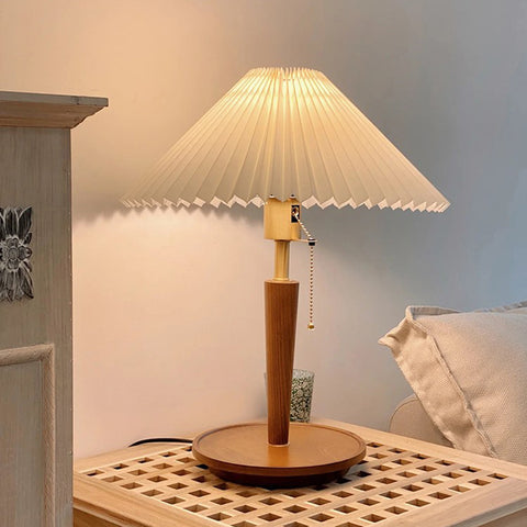 Solid Wood Fabric Table Lamp