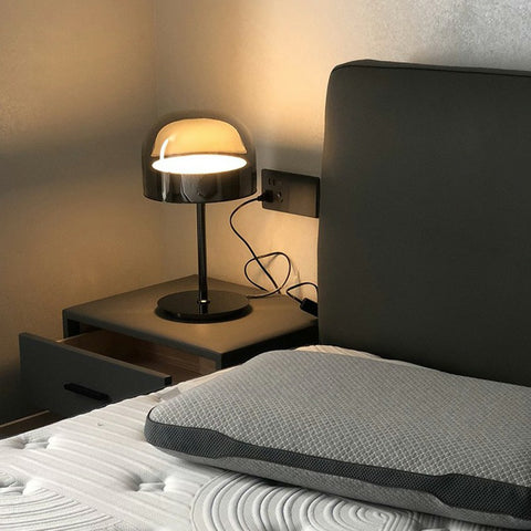 Pearl Black Glass Table Lamp