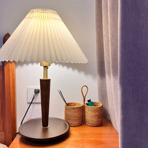 Solid Wood Fabric Table Lamp