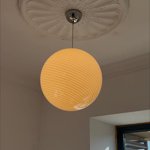 Colored glass ball chandelier