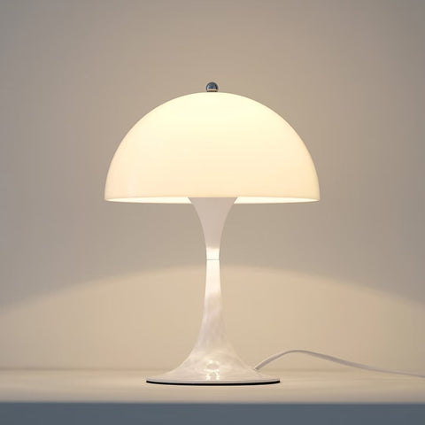 White mushroom table lamp