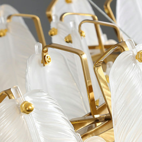 Glass Feather Chandelier