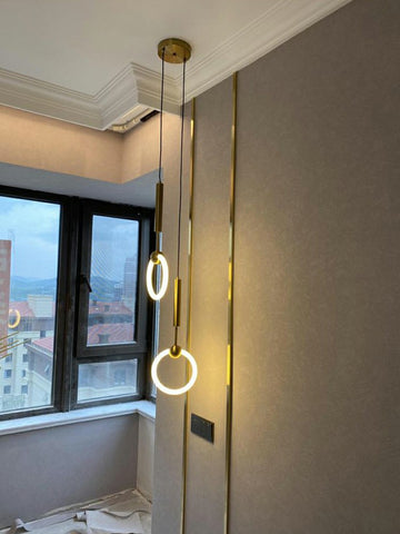 Golden Circular Pendant Lamp