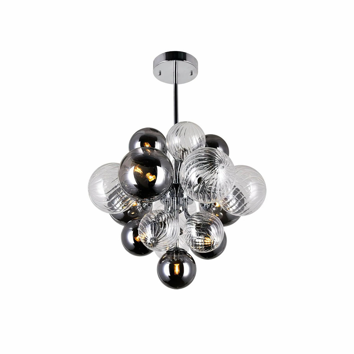 Gray Glass Bubble Chandelier