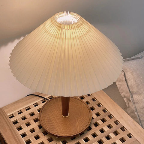 Solid Wood Fabric Table Lamp