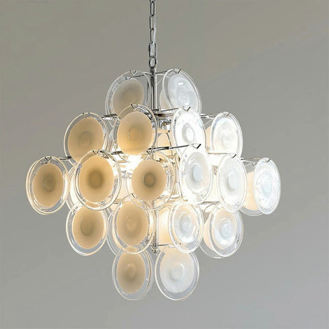 White Disc Glass Chandelier