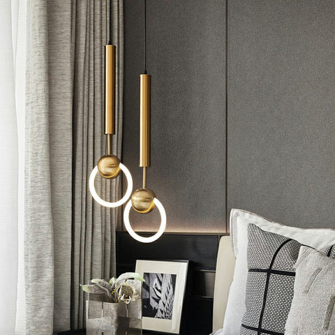 Golden Circular Pendant Lamp