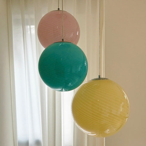 Colored glass ball chandelier