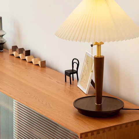 Solid Wood Fabric Table Lamp