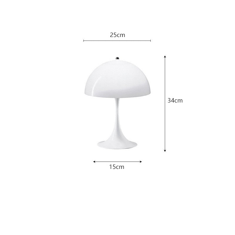 White mushroom table lamp